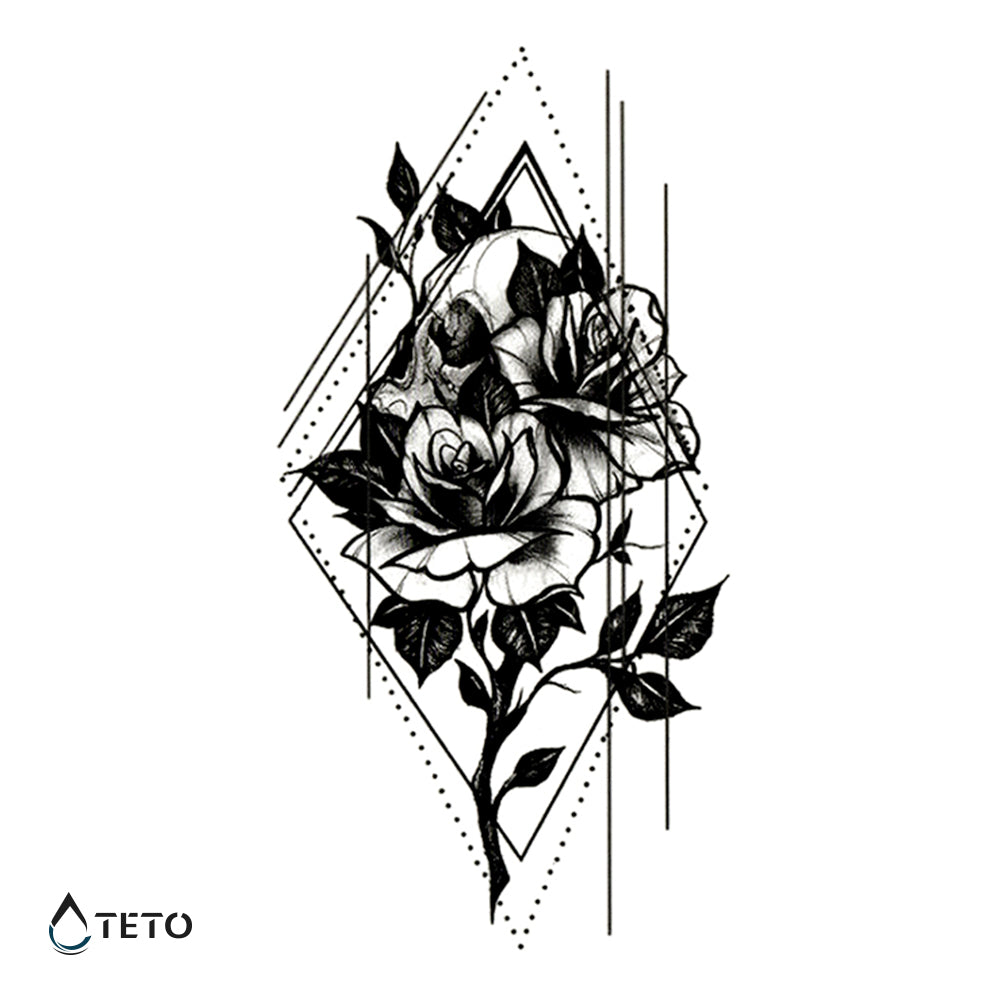 Flores – rosas - Tatuajes Temporales TETO