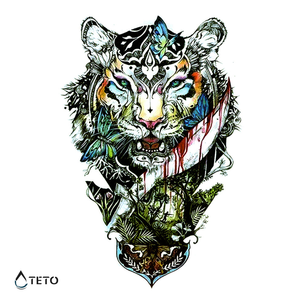 Tigre sangriento - TETO - Tatuajes Temporales