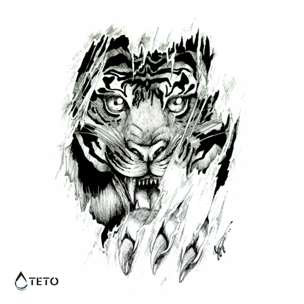 Tigre peligroso - TETO - Tatuajes Temporales