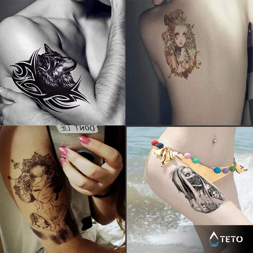 Retrato de una mujer punk - TETO - Tatuajes Temporales