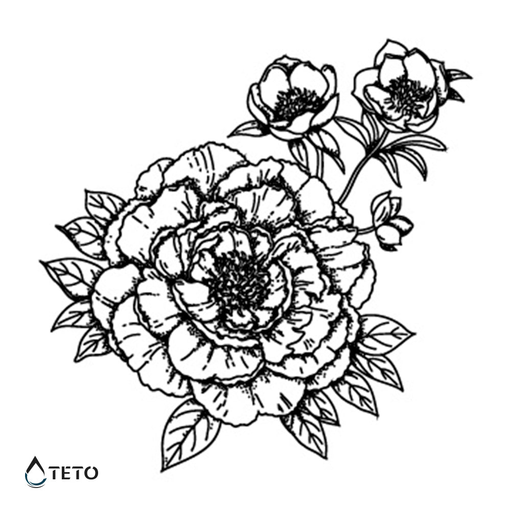 Flor minimalista - TETO - Tatuajes Temporales