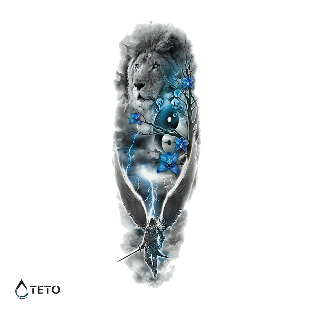 León con símbolo de yin y yang