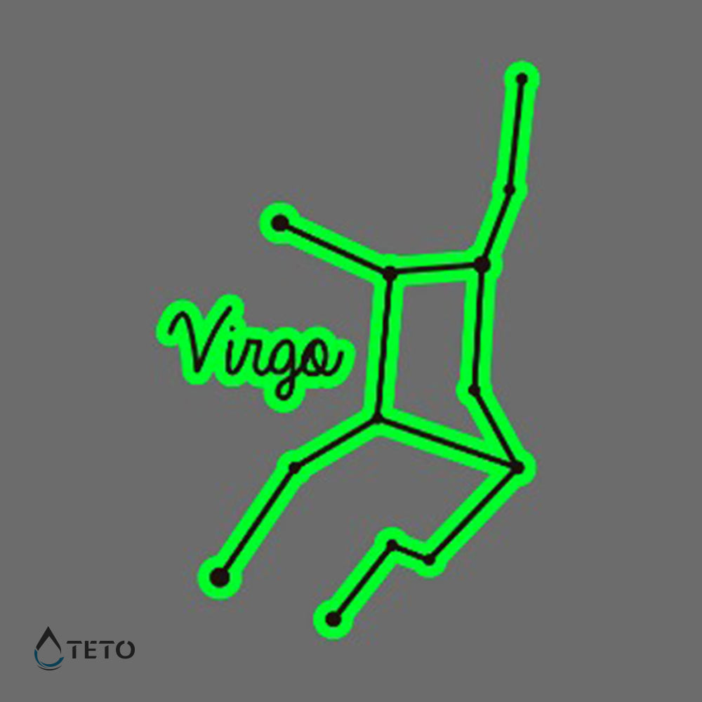 Signo Virgo – Brilla en la oscuridad - TETO - Tatuajes Temporales