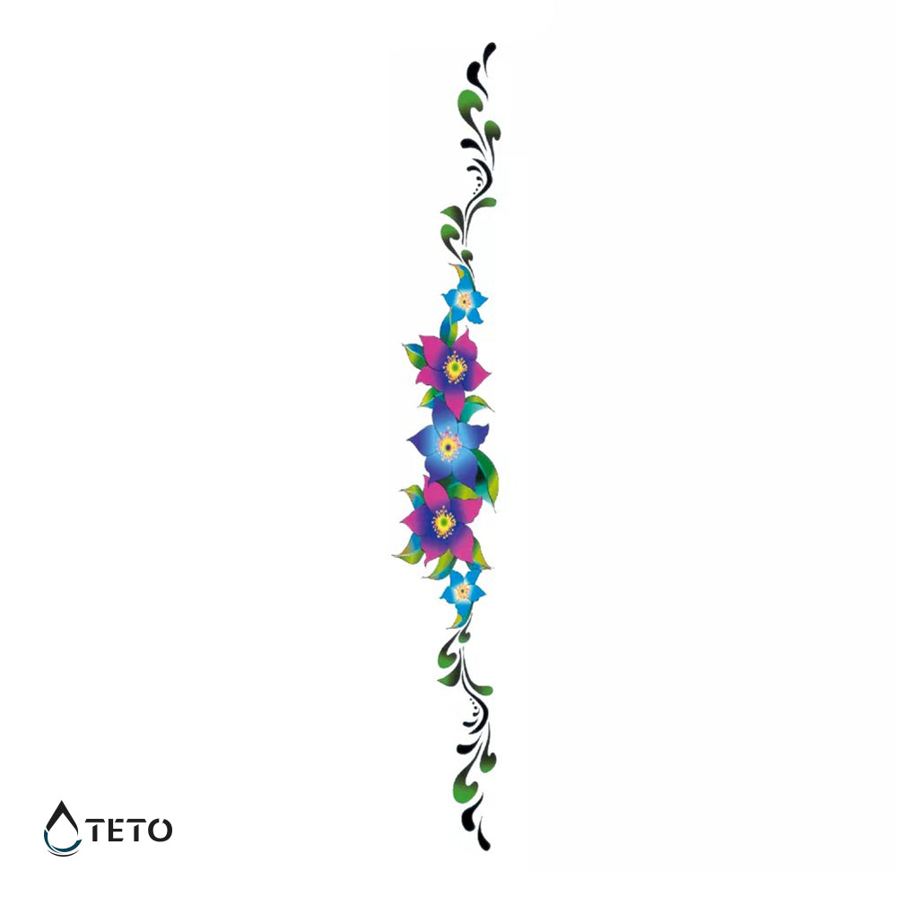 Cadena de flores – Tipo D - Tatuajes Temporales TETO