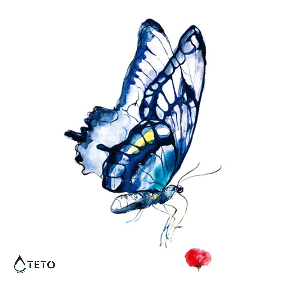 Mariposa azul - TETO - Tatuajes Temporales