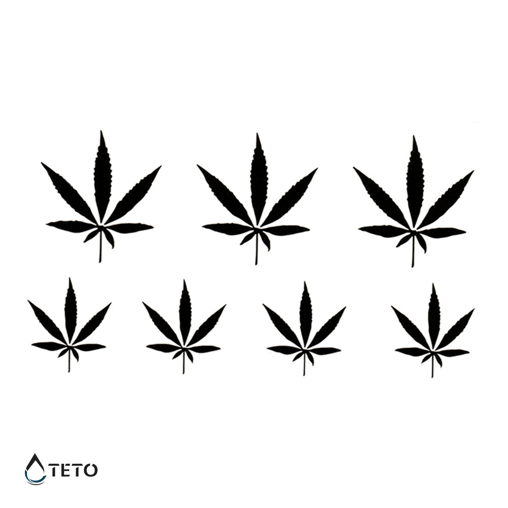 Cannabis - hoja - set - Tatuajes Temporales TETO