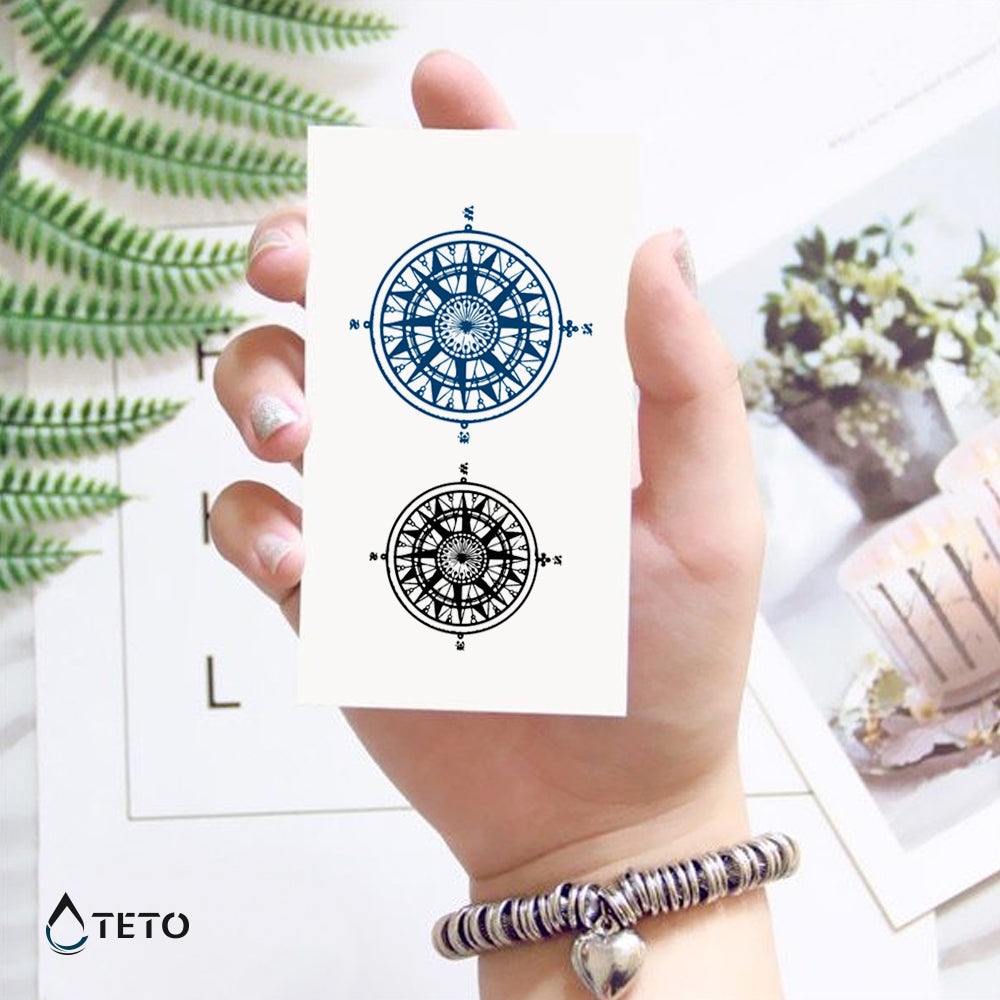 Brújulas bicolores - set - TETO - Tatuajes Temporales