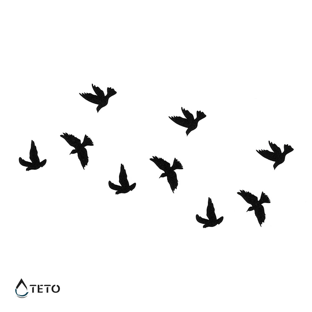 Aves en vuelo - set - TETO - Tatuajes Temporales