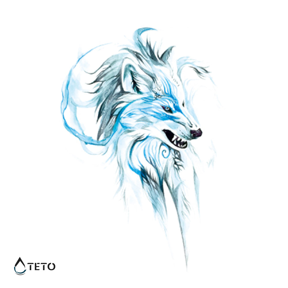 Lobo blanco - TETO - Tatuajes Temporales