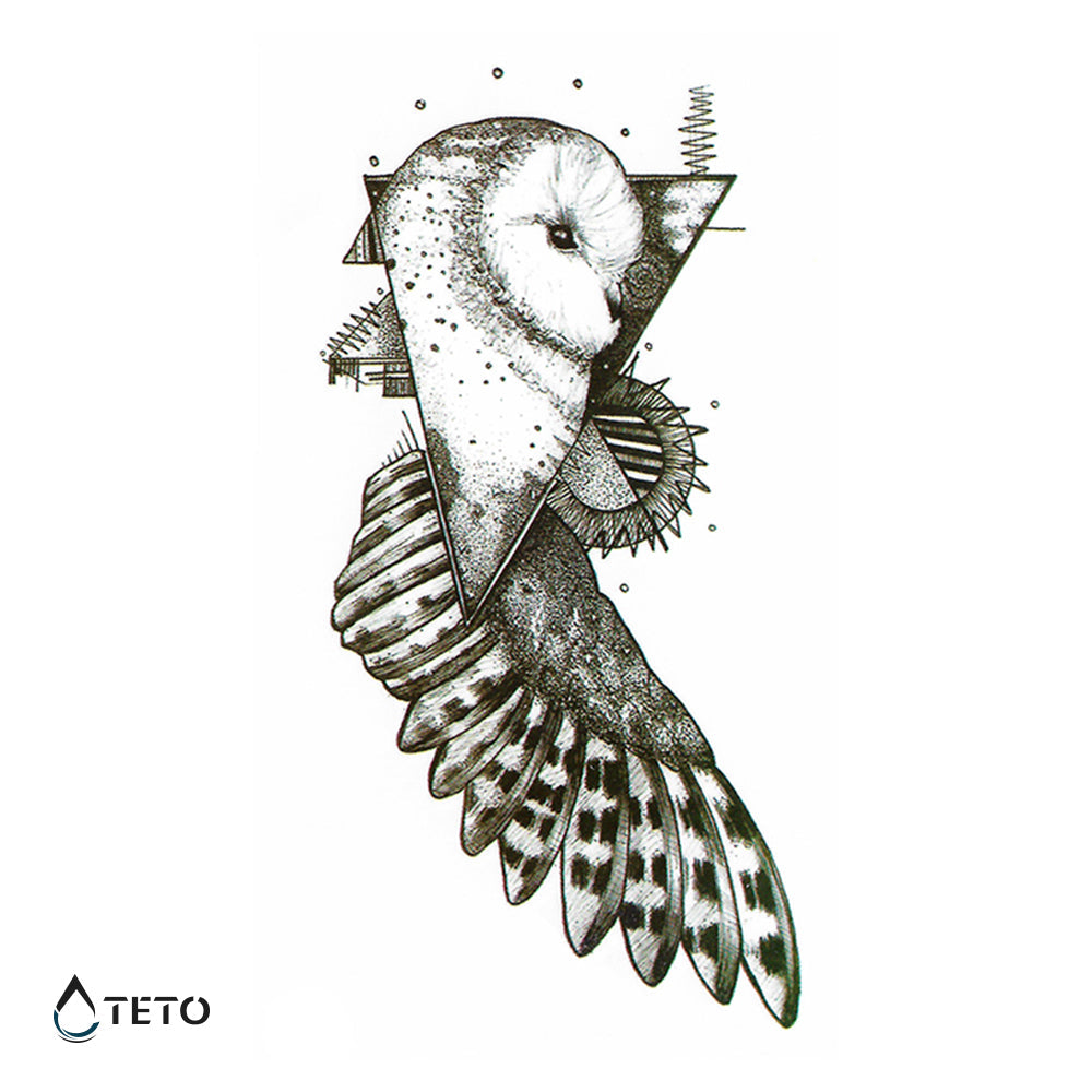 Búho en un triángulo - TETO - Tatuajes Temporales