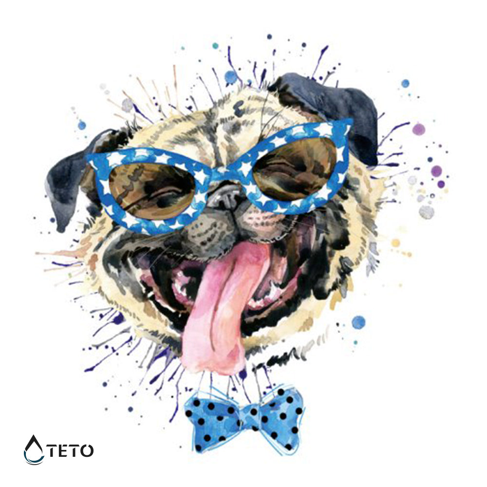 Pug Carlino - TETO - Tatuajes Temporales
