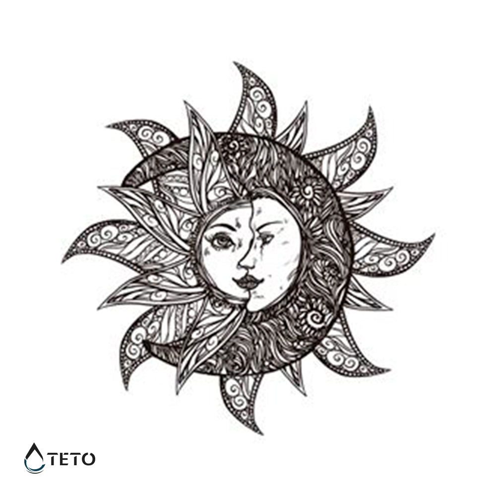 Sol y luna - TETO - Tatuajes Temporales