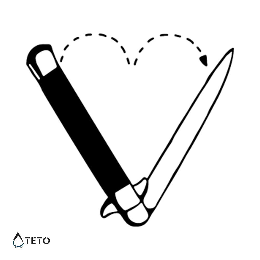 Navaja de corazón - TETO - Tatuajes Temporales