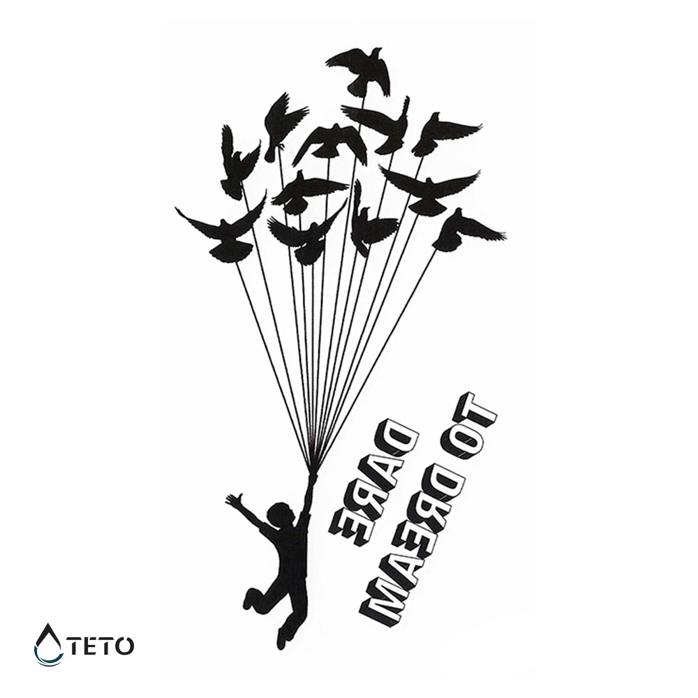 Pájaros - sueño de coraje - Tatuajes Temporales TETO