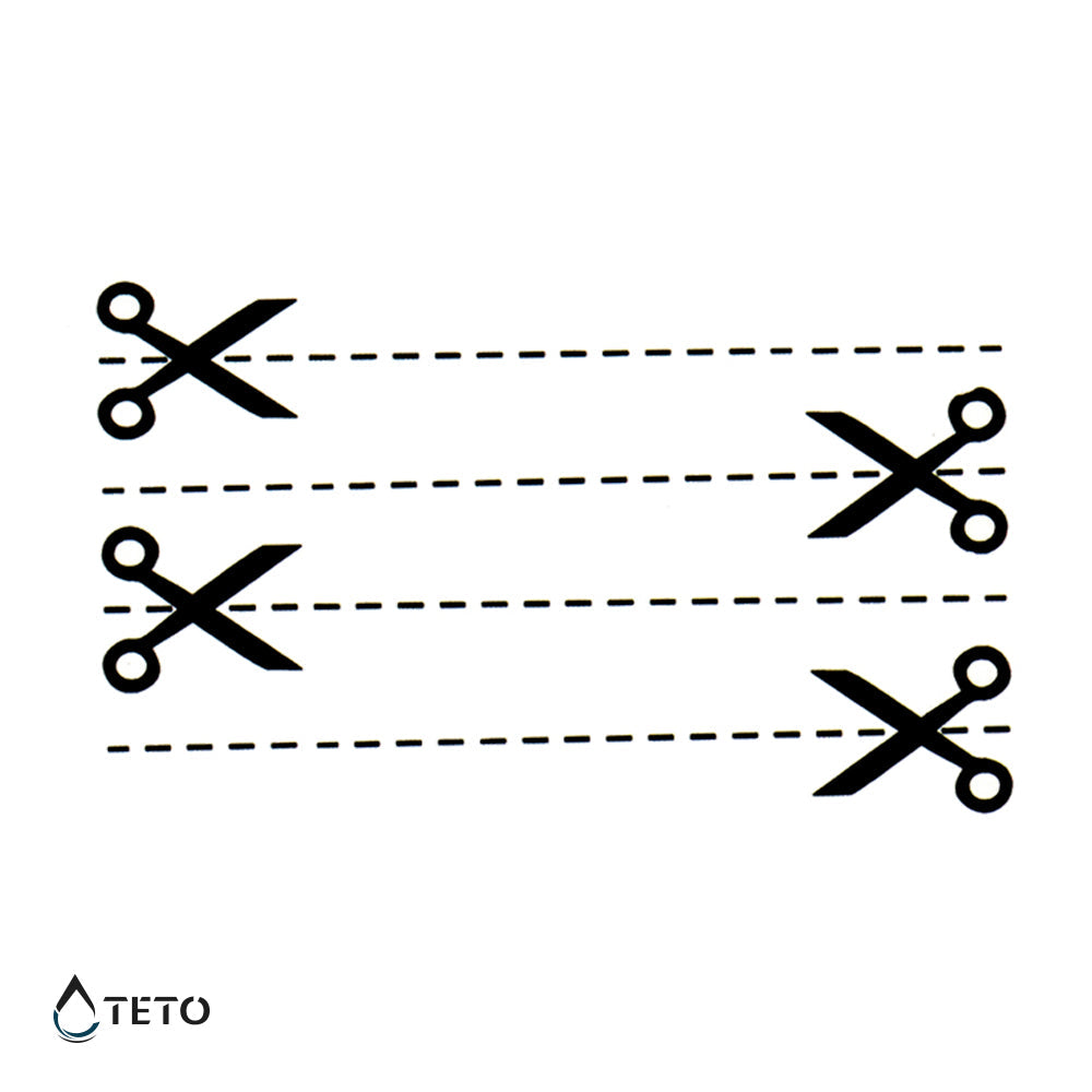 Tijeras - línea - set - Tatuajes Temporales TETO