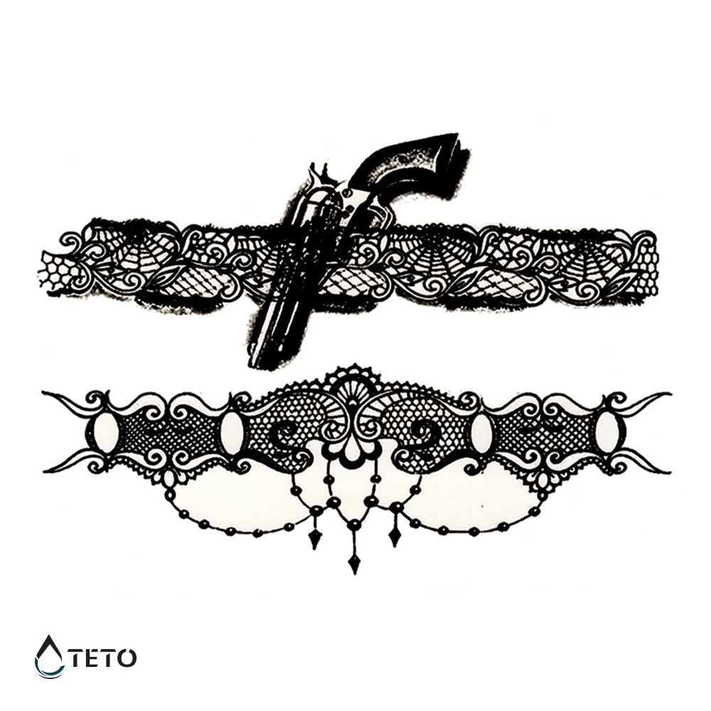 Liguero con pistola - set - TETO - Tatuajes Temporales