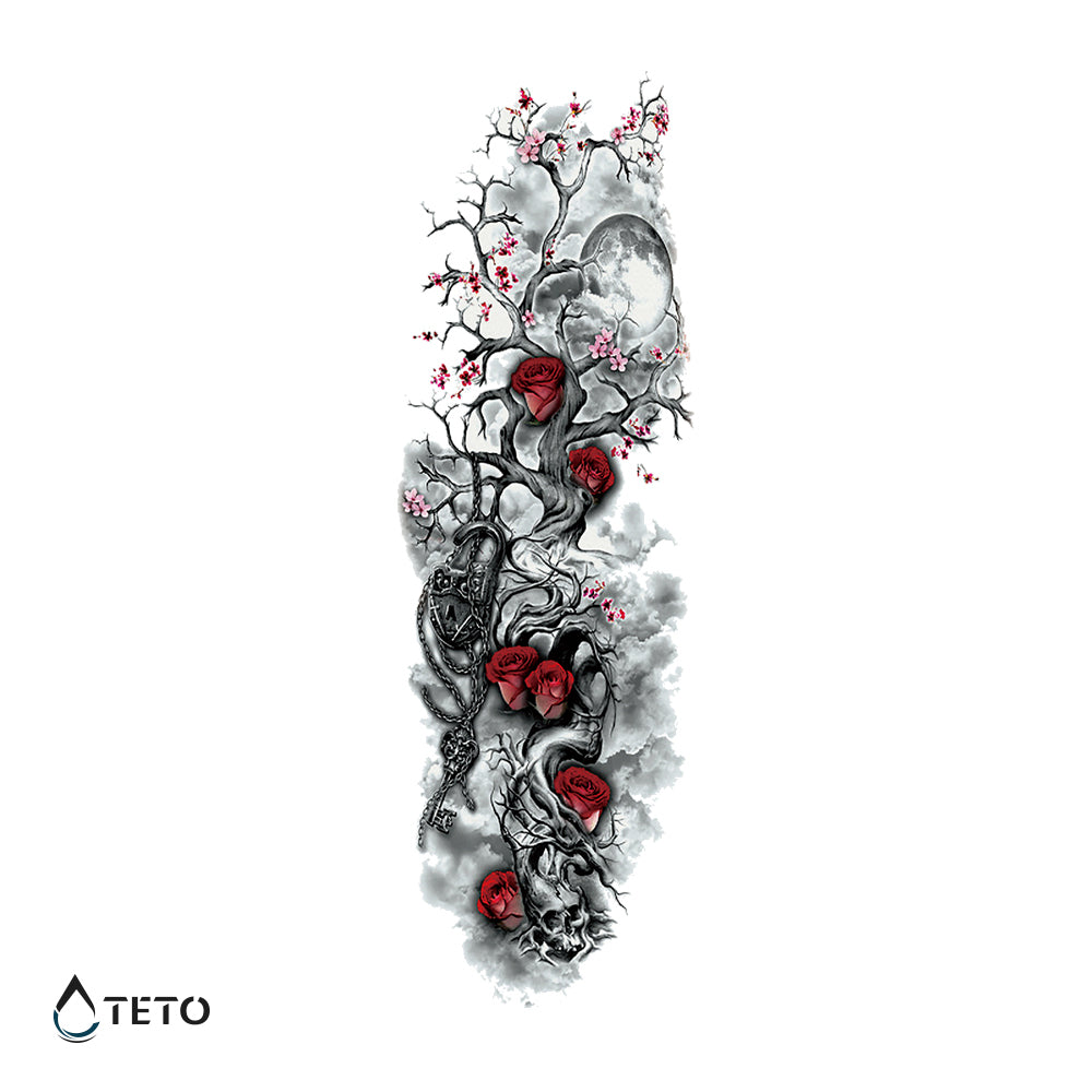 Árbol con rosas - TETO - Tatuajes Temporales