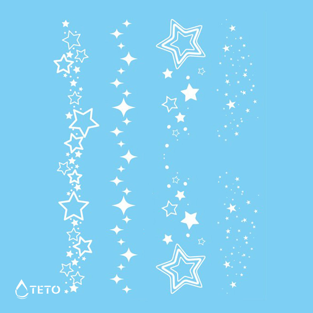 Estrellas blancas – set - TETO - Tatuajes Temporales