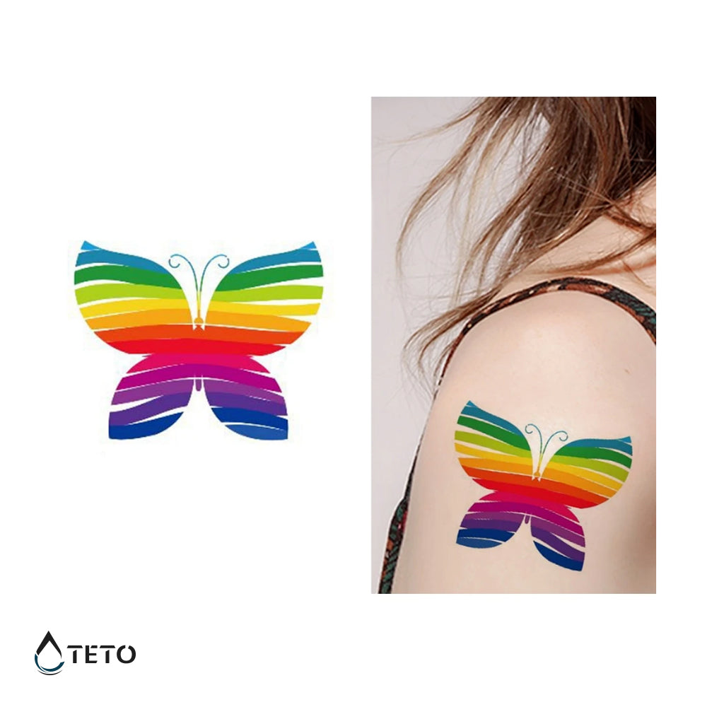 Mariposa arcoiris - TETO - Tatuajes Temporales