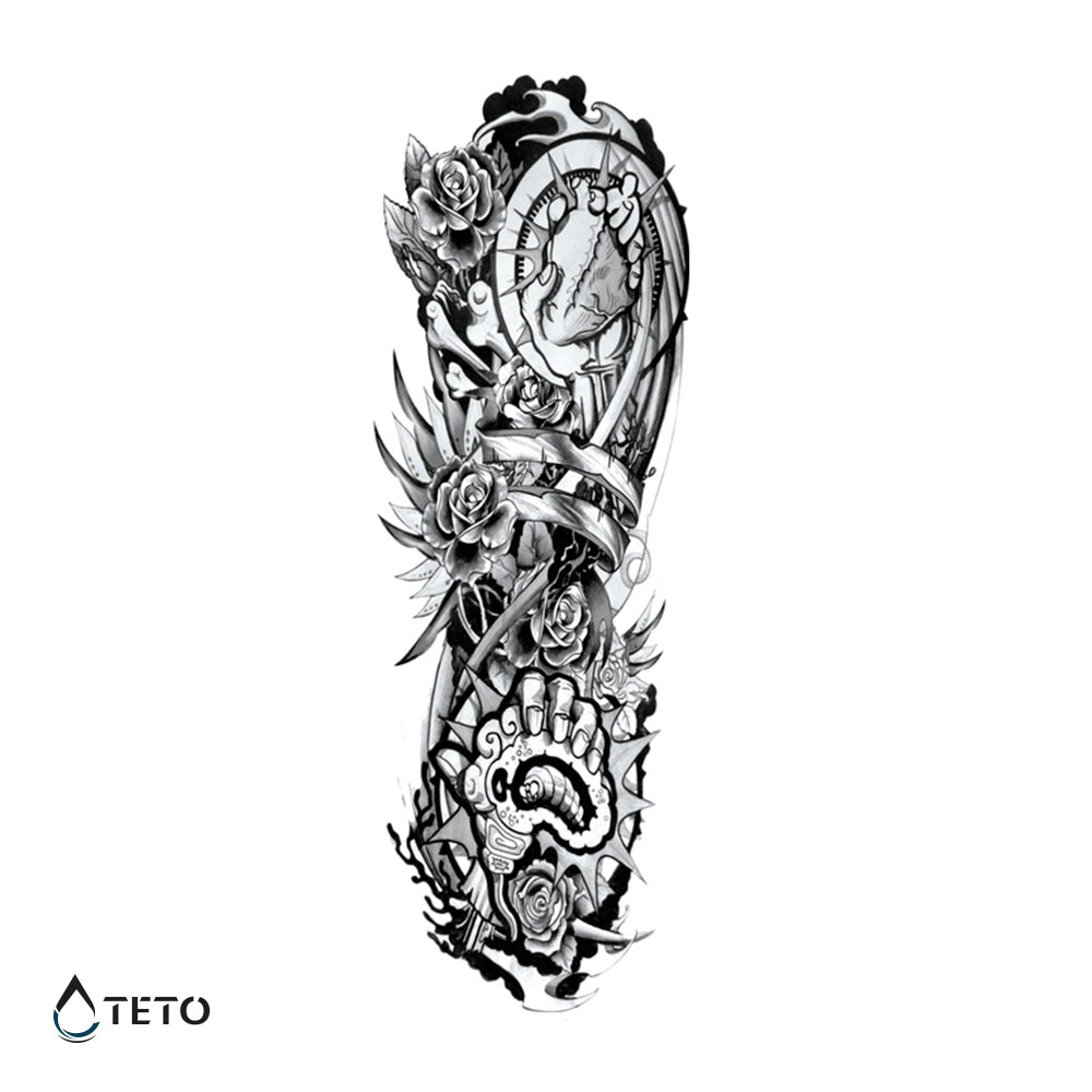 Rosa negra - TETO - Tatuajes Temporales