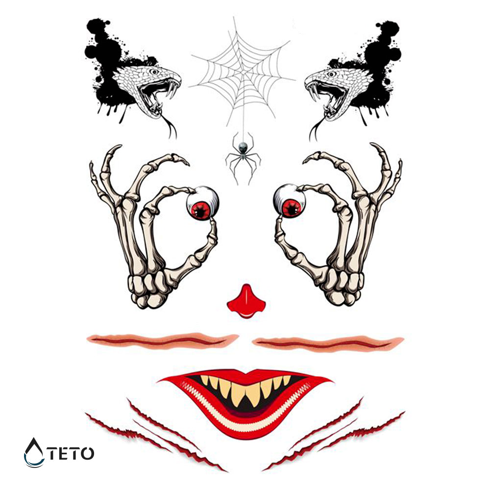 Rostro aterrador - TETO - Tatuajes Temporales