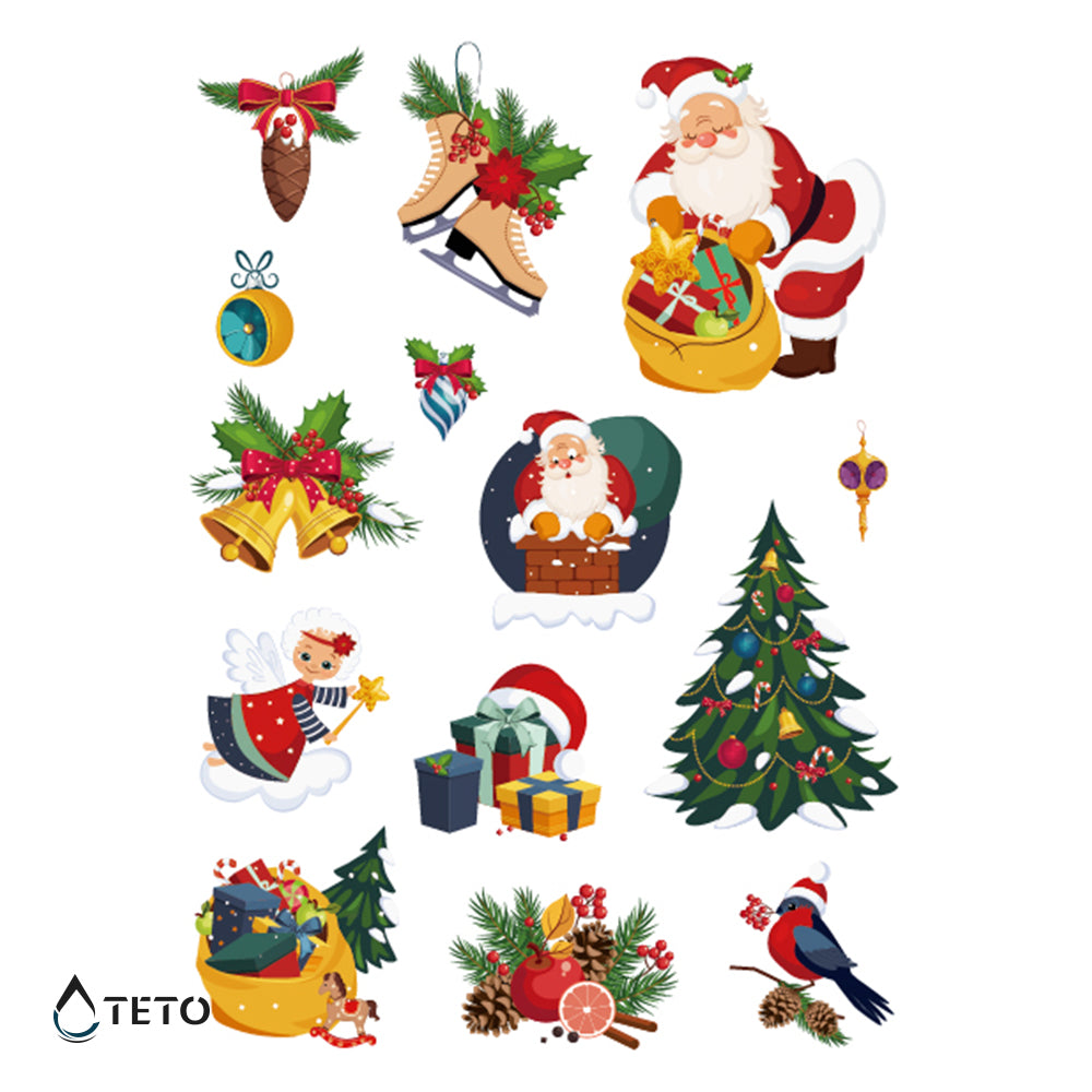 Motivos navideños – Feliz Navidad – set – Tipo E - TETO - Tatuajes Temporales