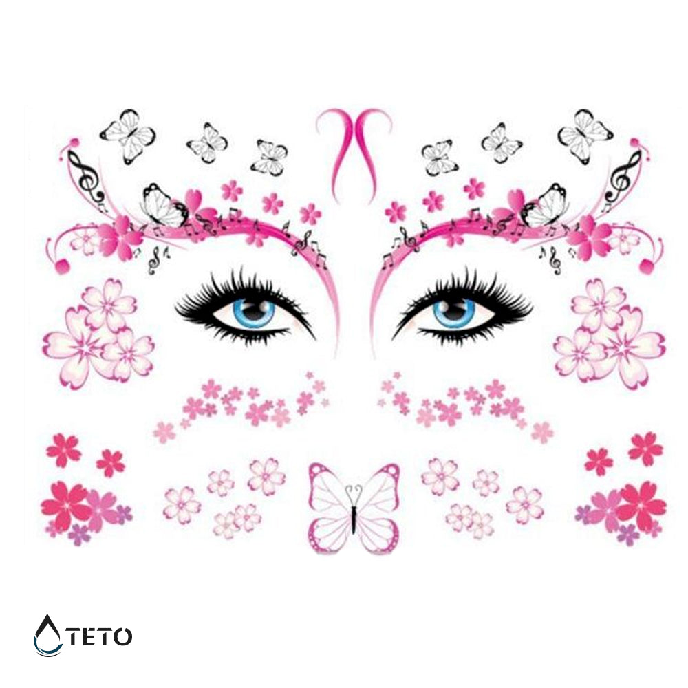 Flores faciales – Escarchados - set - TETO - Tatuajes Temporales