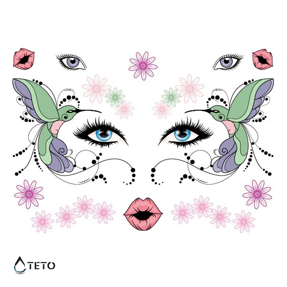 Cara de colibrí – Escarchados - set - TETO - Tatuajes Temporales