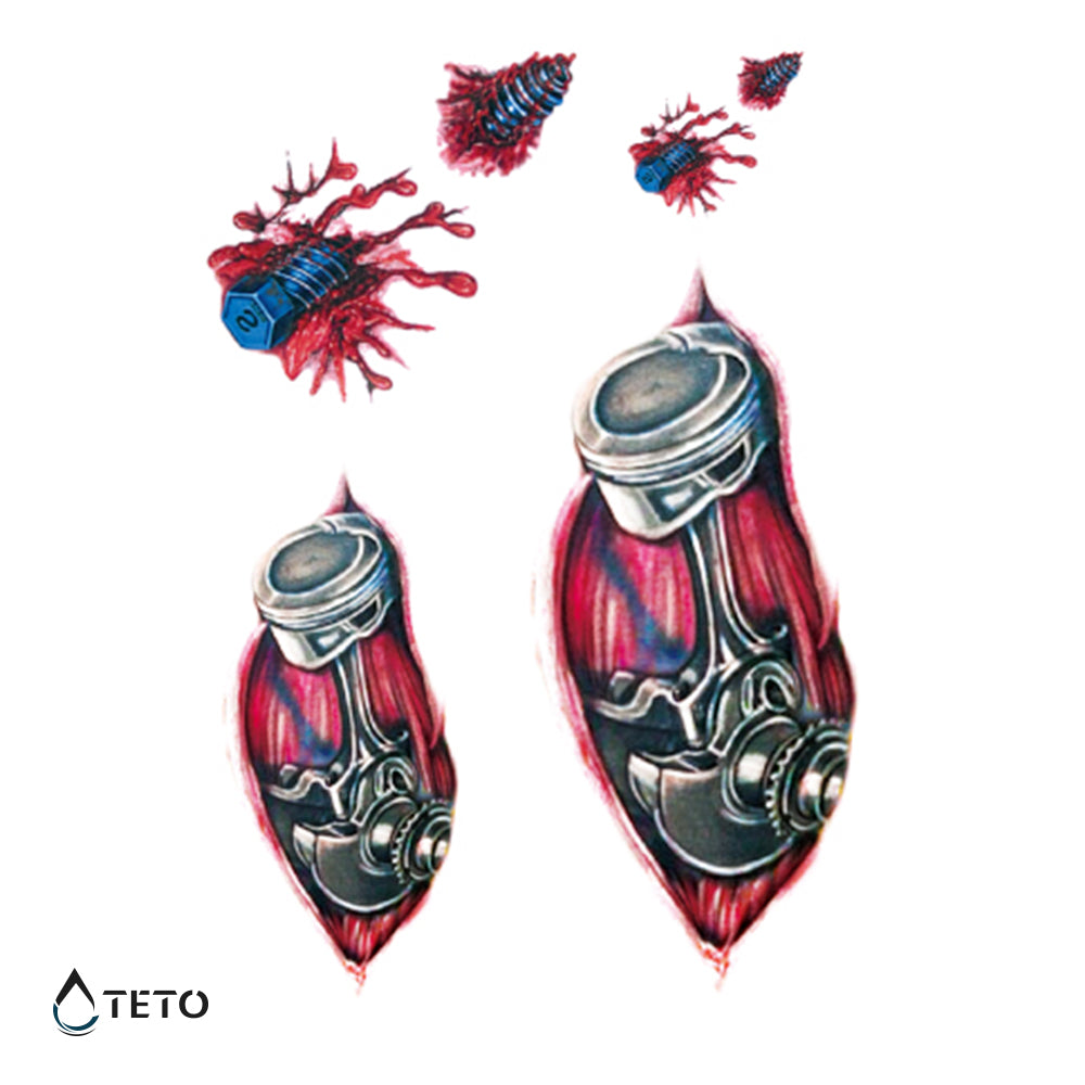 Tornillos en el cuerpo - Tatuajes Temporales TETO