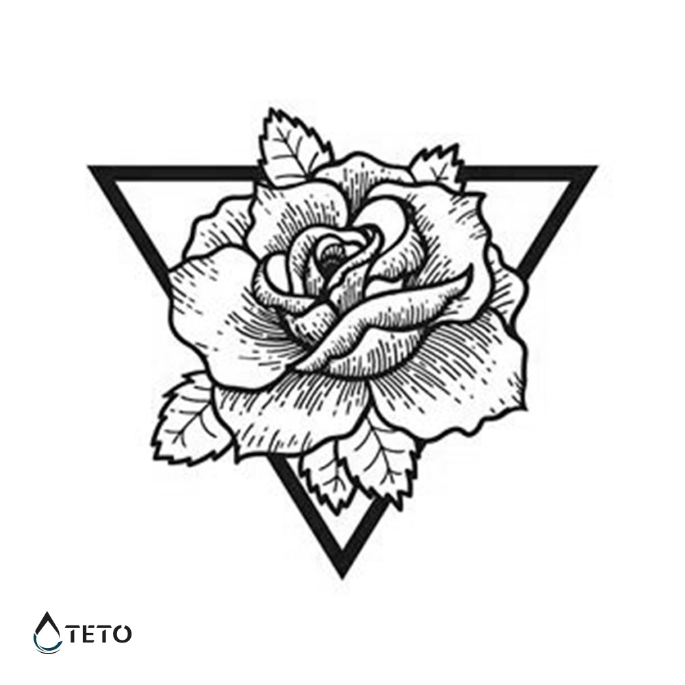 Flor en triángulo - TETO - Tatuajes Temporales