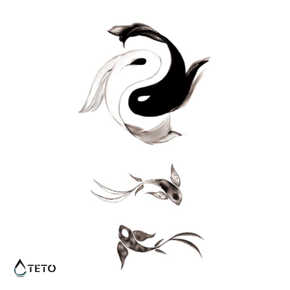 Yin Yang de peces - TETO - Tatuajes Temporales