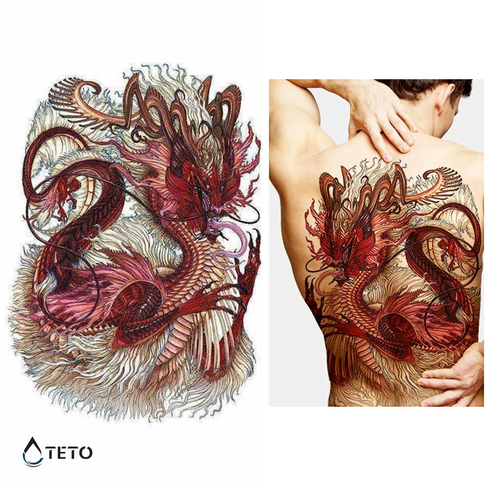 Dragón rojo - TETO - Tatuajes Temporales