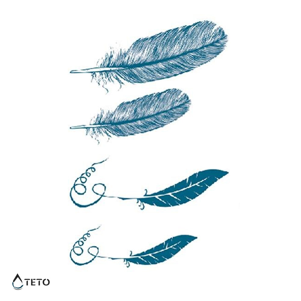 Pluma - set - TETO - Tatuajes Temporales