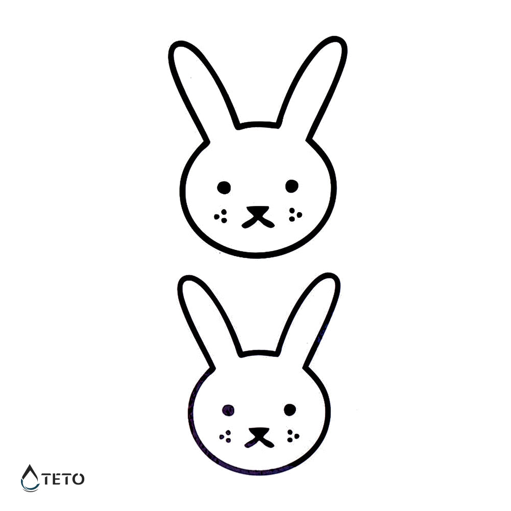 Cabeza de conejo - set - Tatuajes Temporales TETO