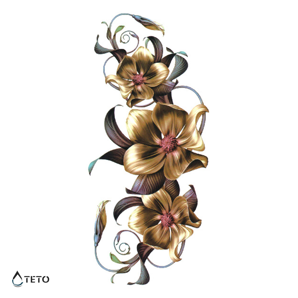 Cinturón de flores - Tatuajes Temporales TETO