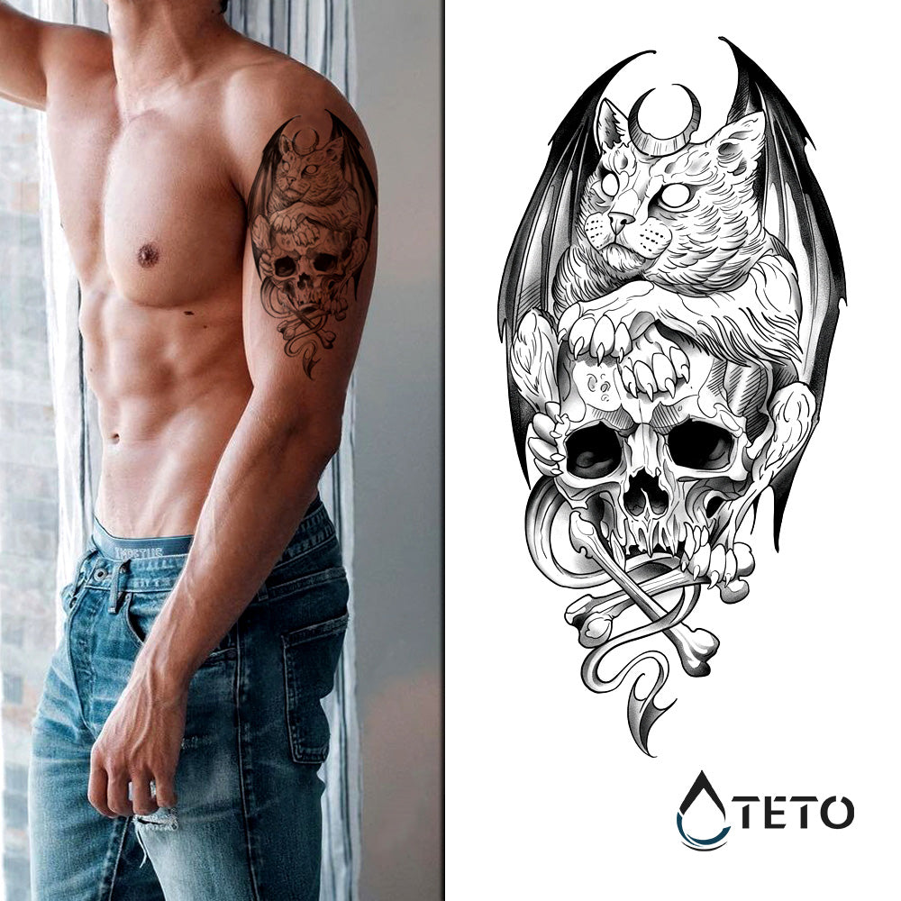Gato de la muerte - TETO - Tatuajes Temporales