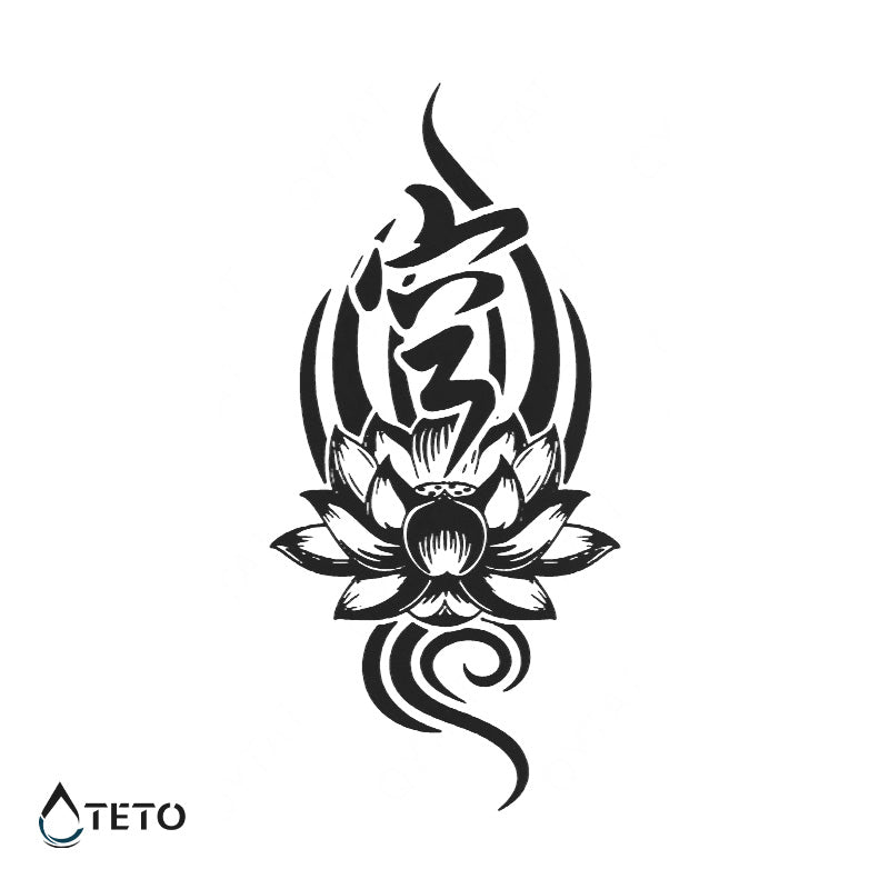 Nenúfar cantor - tribal – Semipermanente - TETO - Tatuajes Temporales