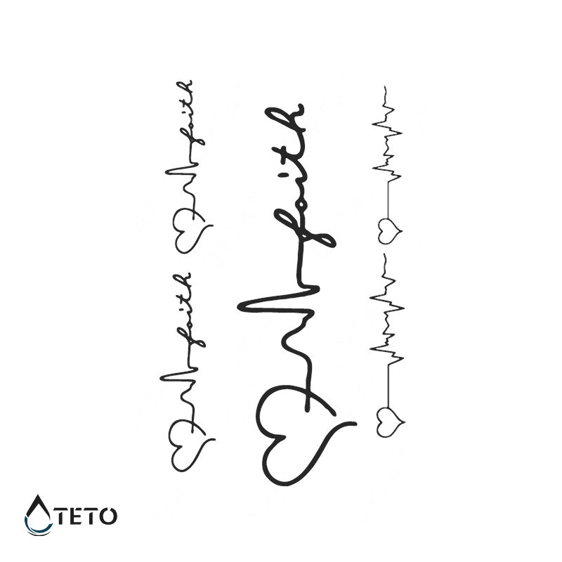 Amor, fe y vida – Semipermanente - TETO - Tatuajes Temporales