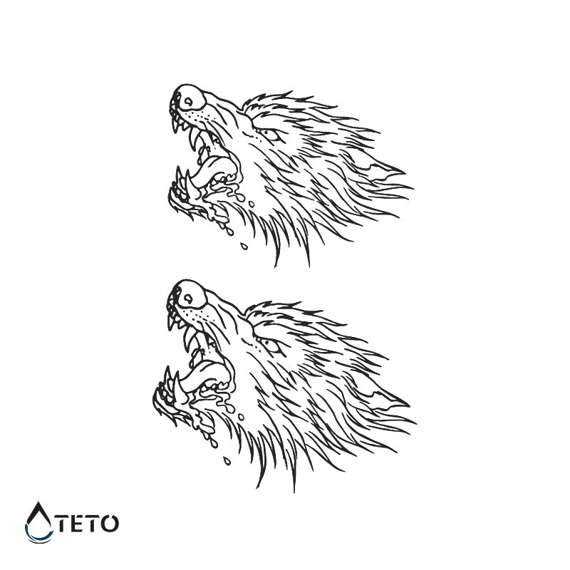 Lobo - set – Semipermanente - TETO - Tatuajes Temporales