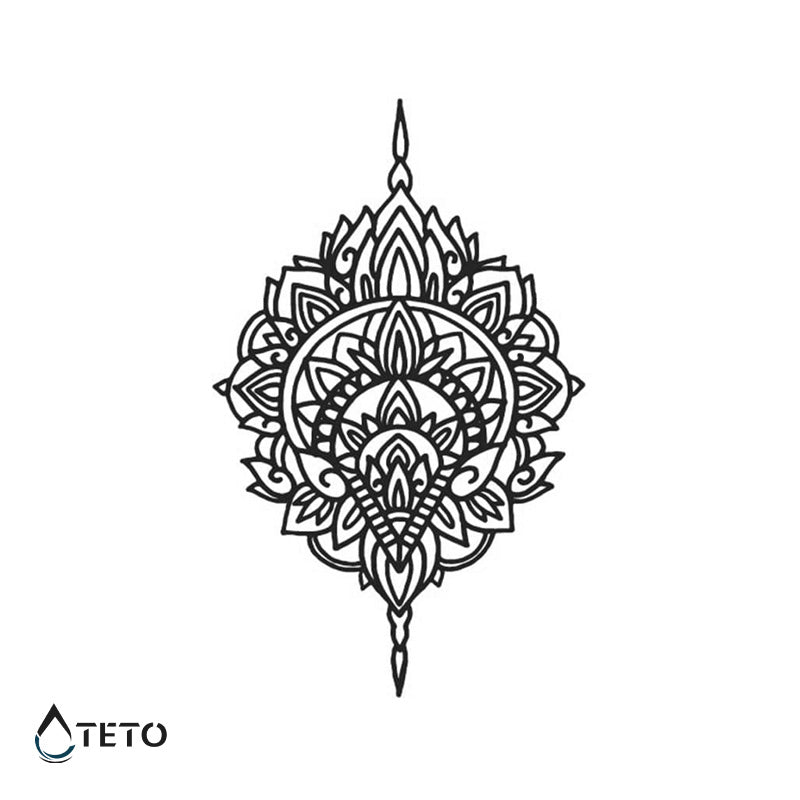 Mandala tipo L– Semipermanente - TETO - Tatuajes Temporales