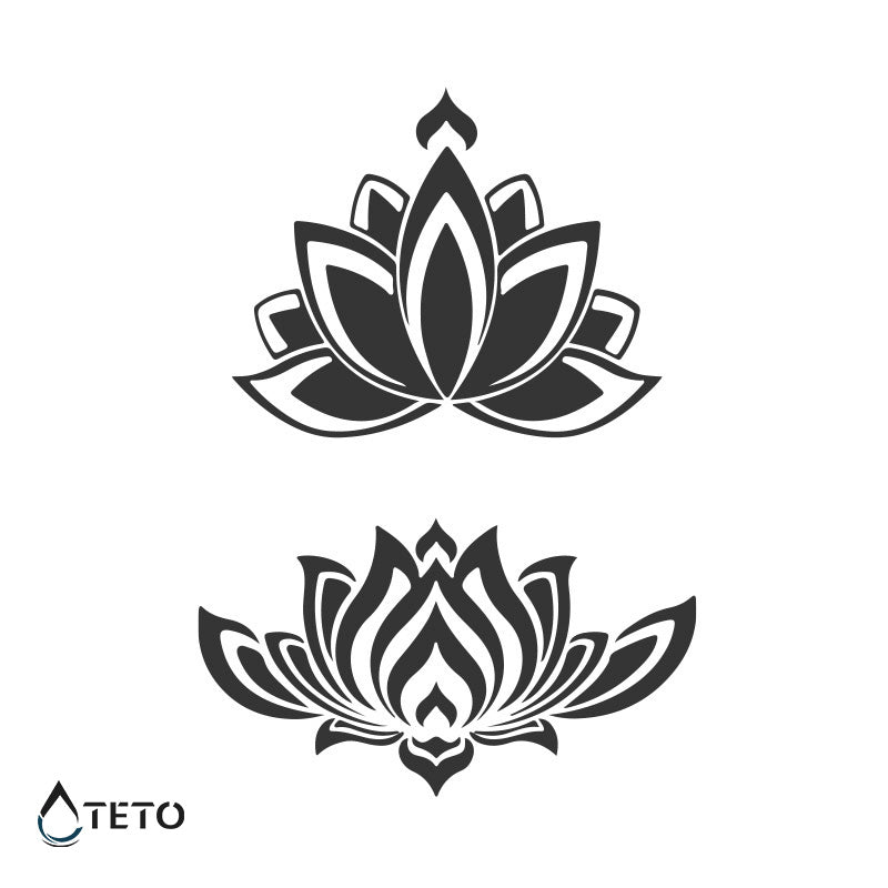Flor de loto - set – Semipermanente - TETO - Tatuajes Temporales
