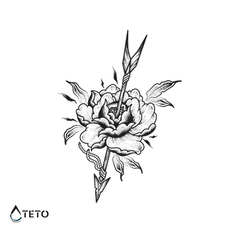 Flor con flecha – Semipermanente - TETO - Tatuajes Temporales