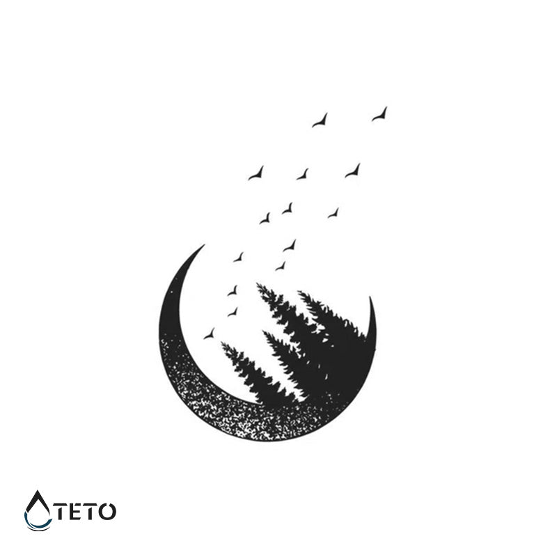 Luna del bosque – Semipermanente - TETO - Tatuajes Temporales