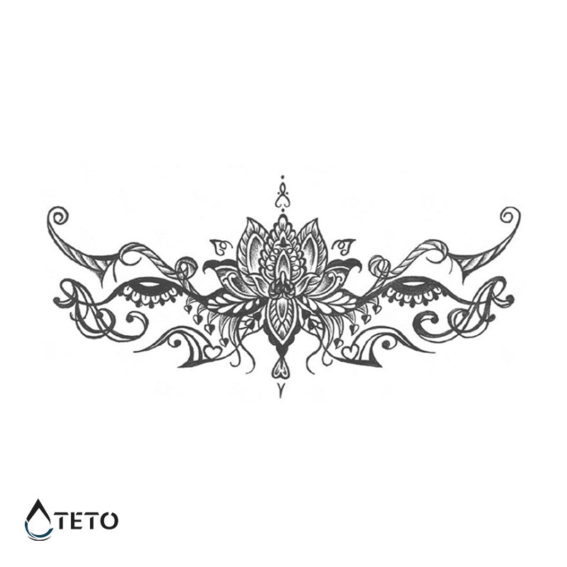 Flor de loto abstracta – Semipermanente - TETO - Tatuajes Temporales