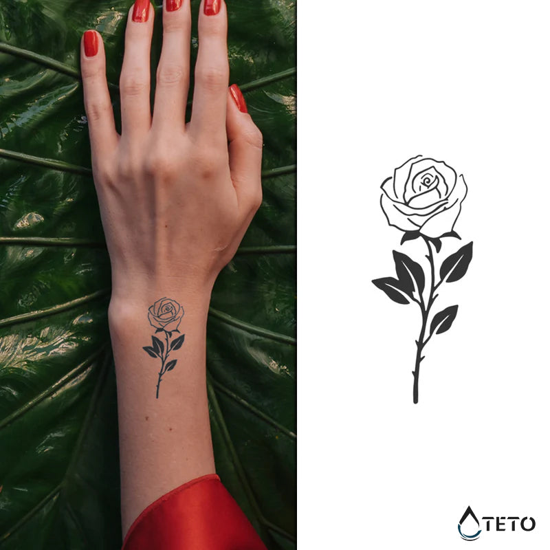 Rosa – Semipermanente - Tatuajes Temporales TETO
