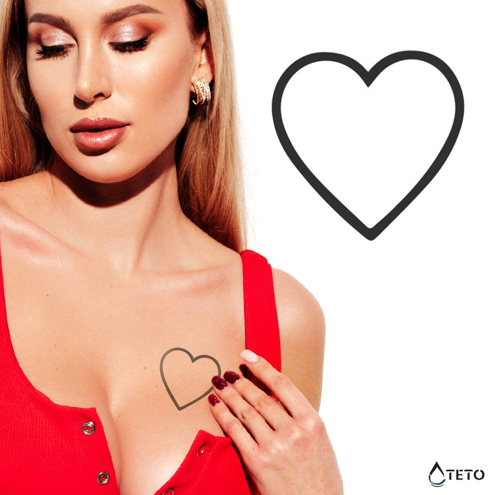 Corazón minimalista – Semipermanente - TETO - Tatuajes Temporales