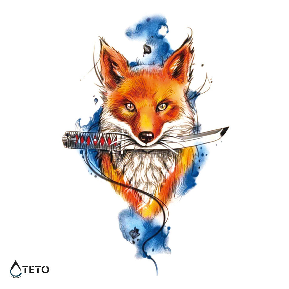 Zorro samurai - TETO - Tatuajes Temporales