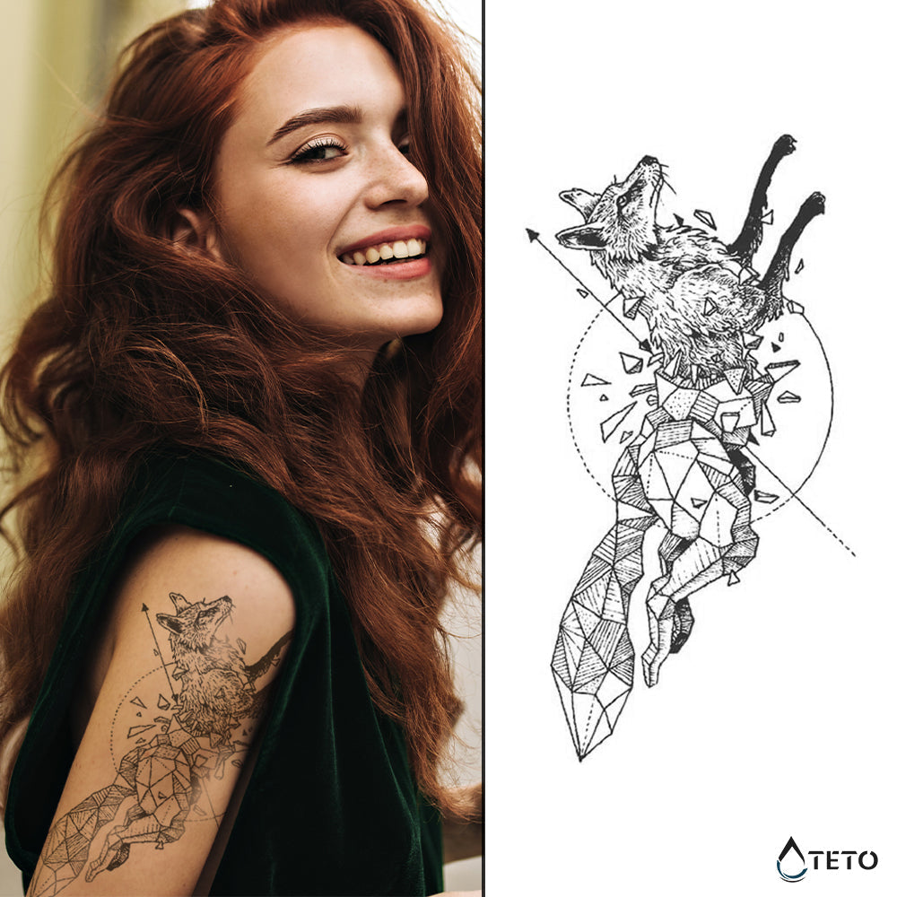 Zorro geométrico – Semipermanente - TETO - Tatuajes Temporales