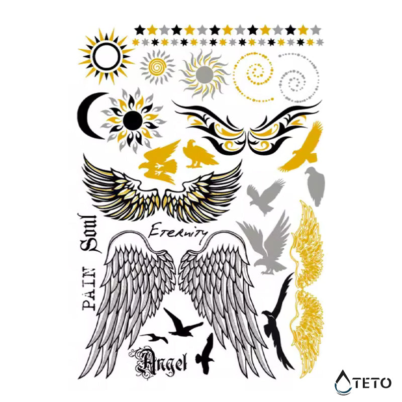 Alas de ángel: dolor, alma, eternidad - TETO - Tatuajes Temporales