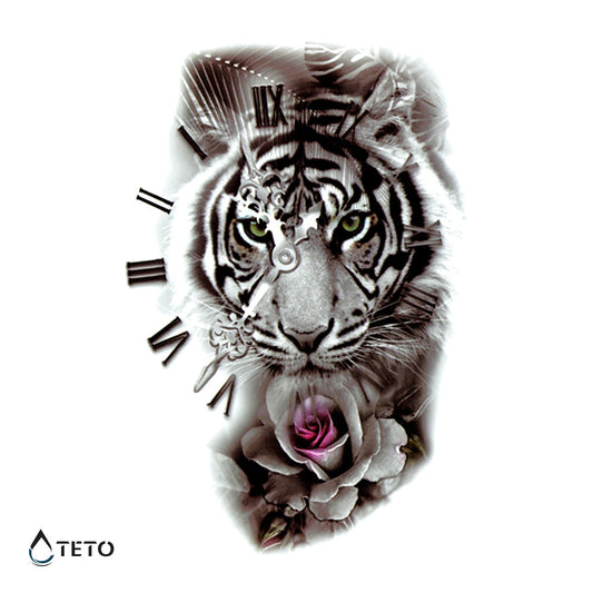 Tigre con una flor - Tatuajes Temporales TETO